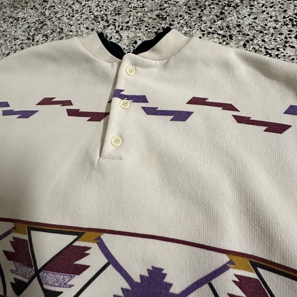 Vintage Art Unlimited Sweater Mens Aztec Southwestern Pullover Button 90's 1992 - Picture 4 of 10